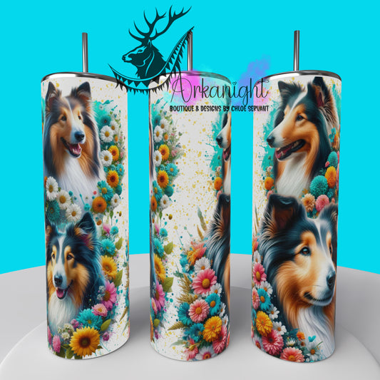 Gourde sur commande - Collection Chien 2025 - collie flowers