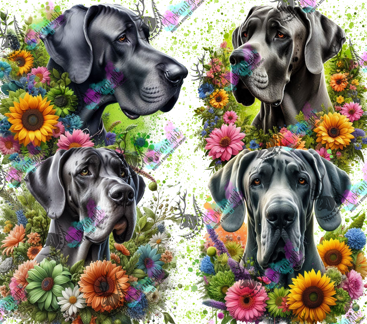 Numérique - Collection Chien 2025 - Great Dane Flowers