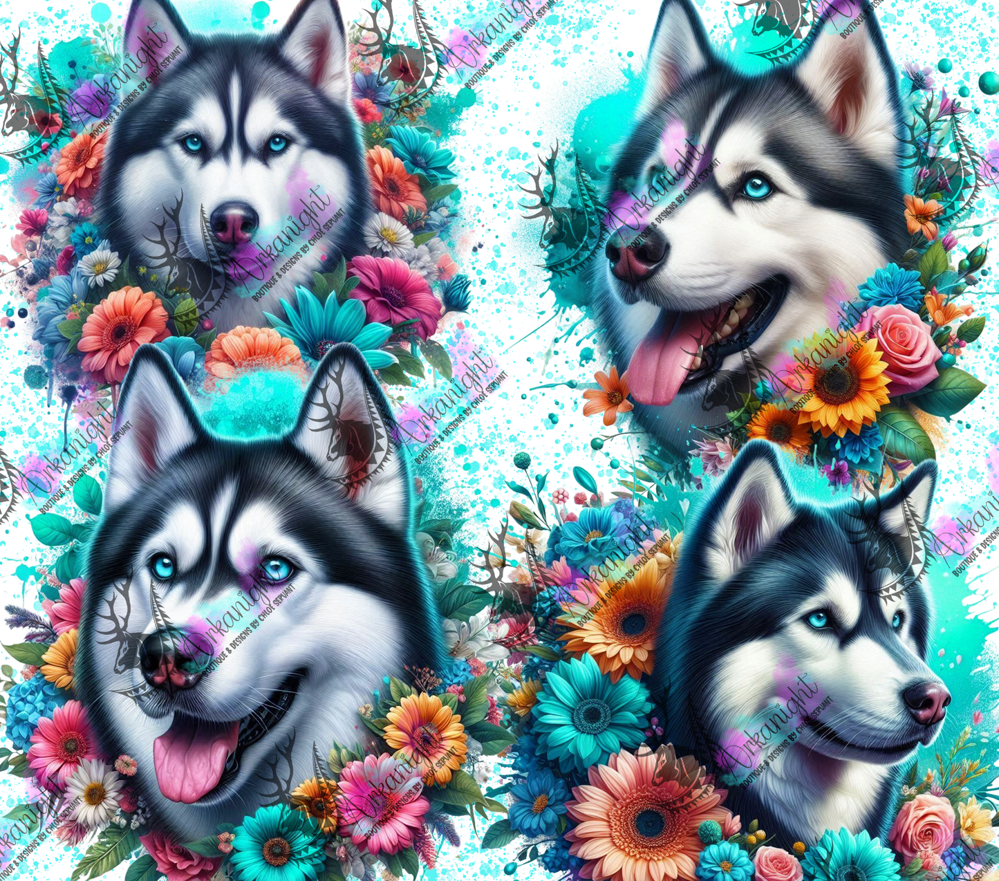 Numérique - Collection Chien 2025 - Husky Flowers