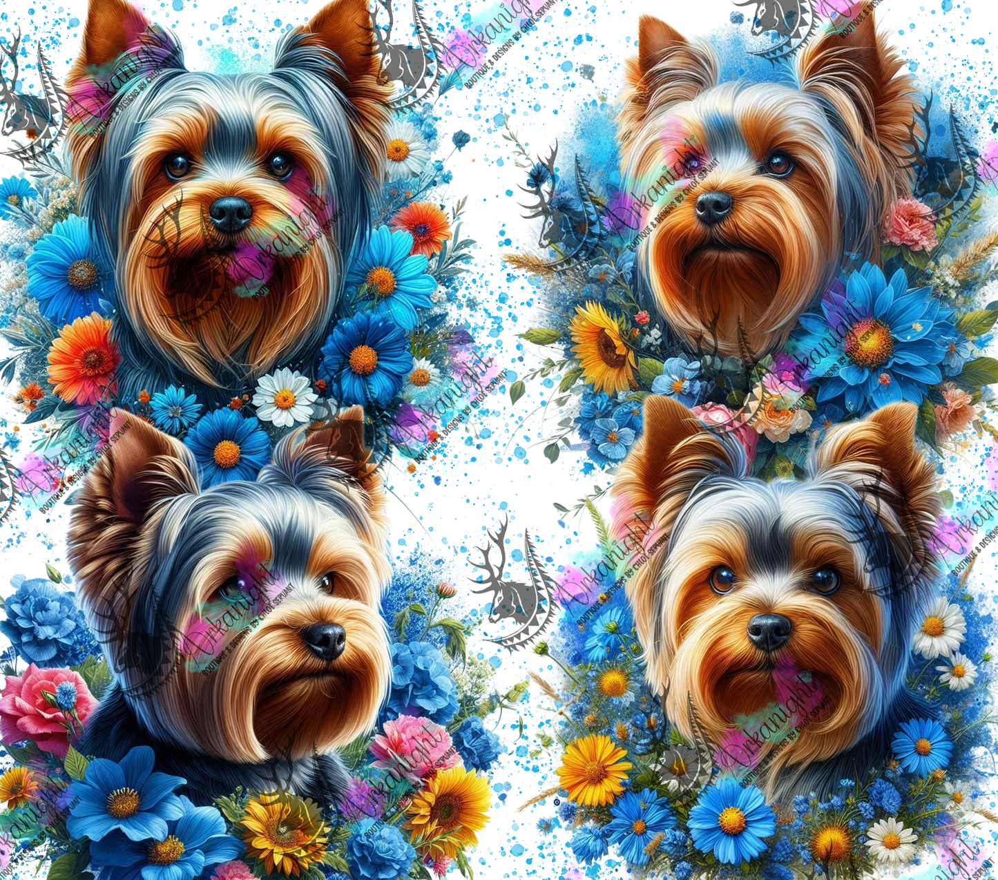 Numérique - Collection Chien 2025 - Yorkshire Flowers