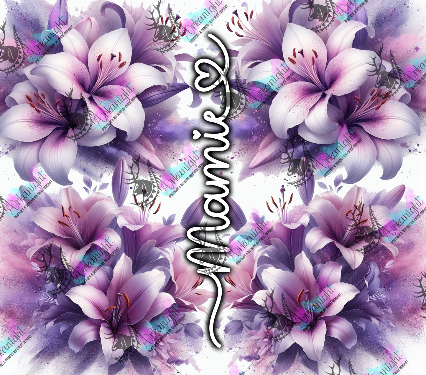 Numérique - Collection Fête des mères 2025 - Purple Lys Maman- Mamie - Marraine - Sans Texte