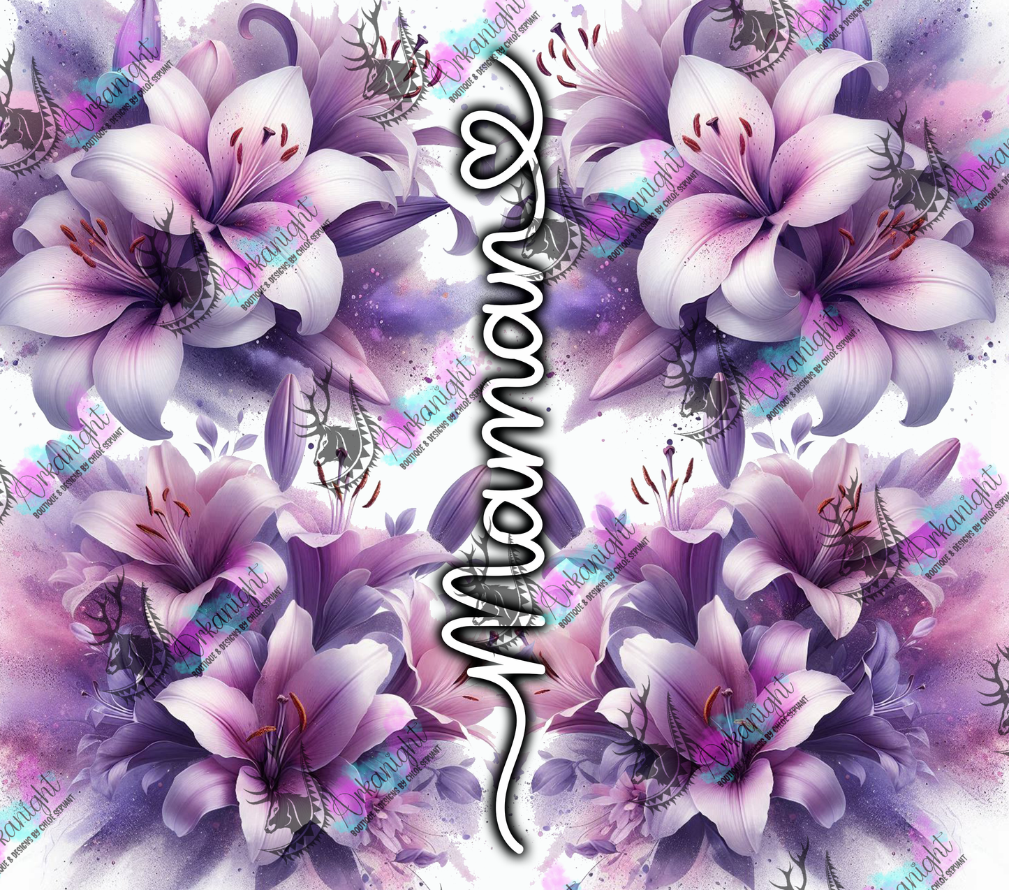 Numérique - Collection Fête des mères 2025 - Purple Lys Maman- Mamie - Marraine - Sans Texte