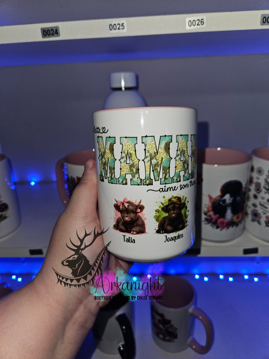 Tasse en céramique sur commande - Cette maman aime sont troupeau