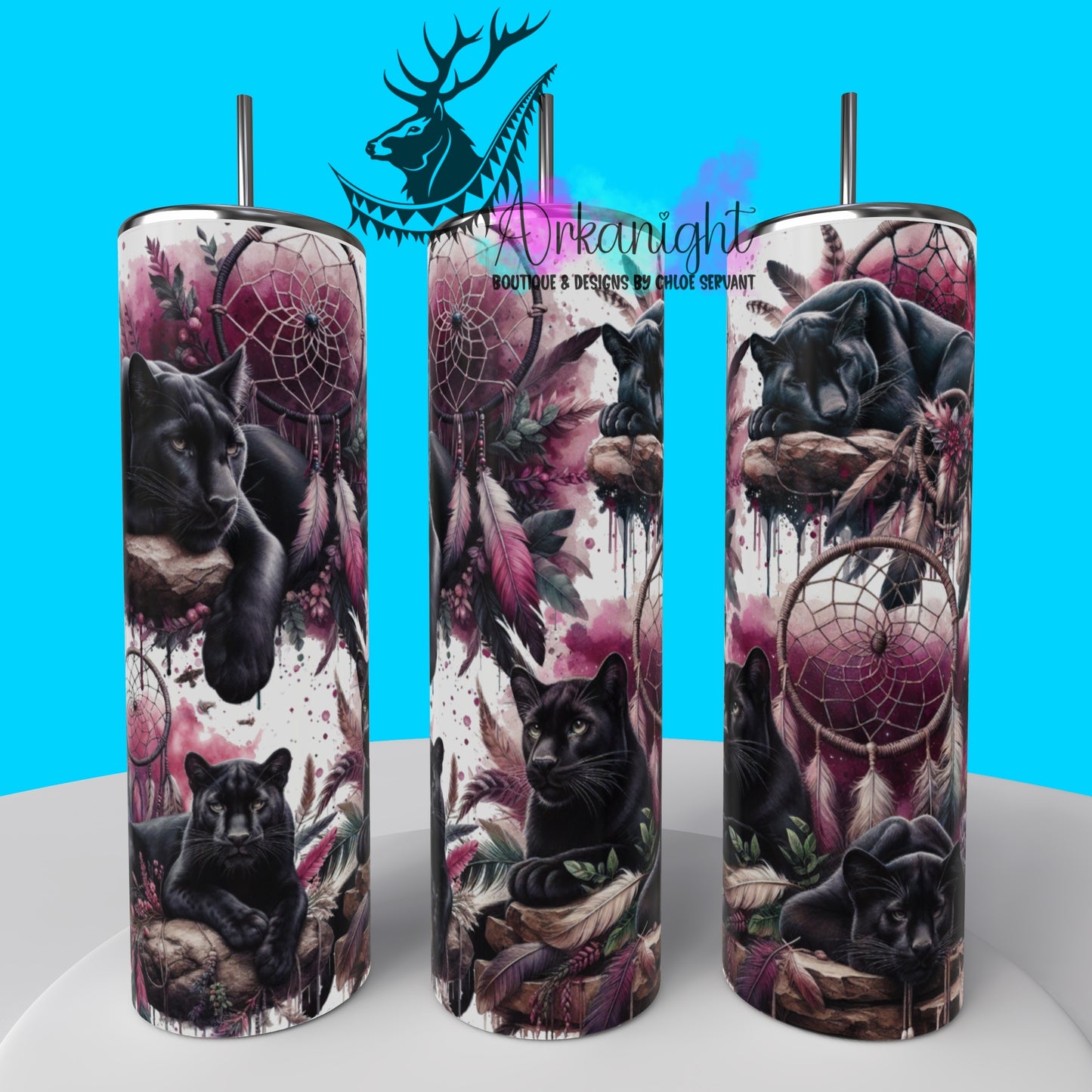 Gourde sur commande - Collection animals on rocks - Black Panther