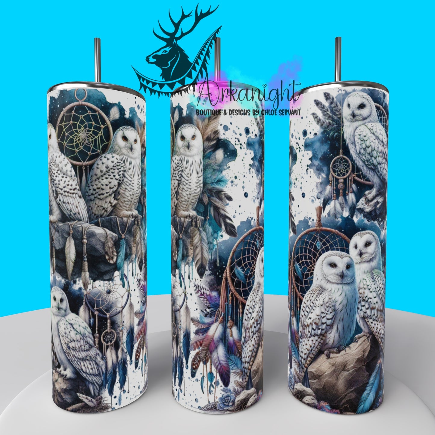 Gourde sur commande - Collection animals on rocks - Harfang des neiges