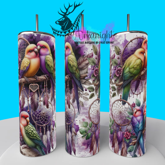 Gourde sur commande - Collection animals on rocks - Lovebirds