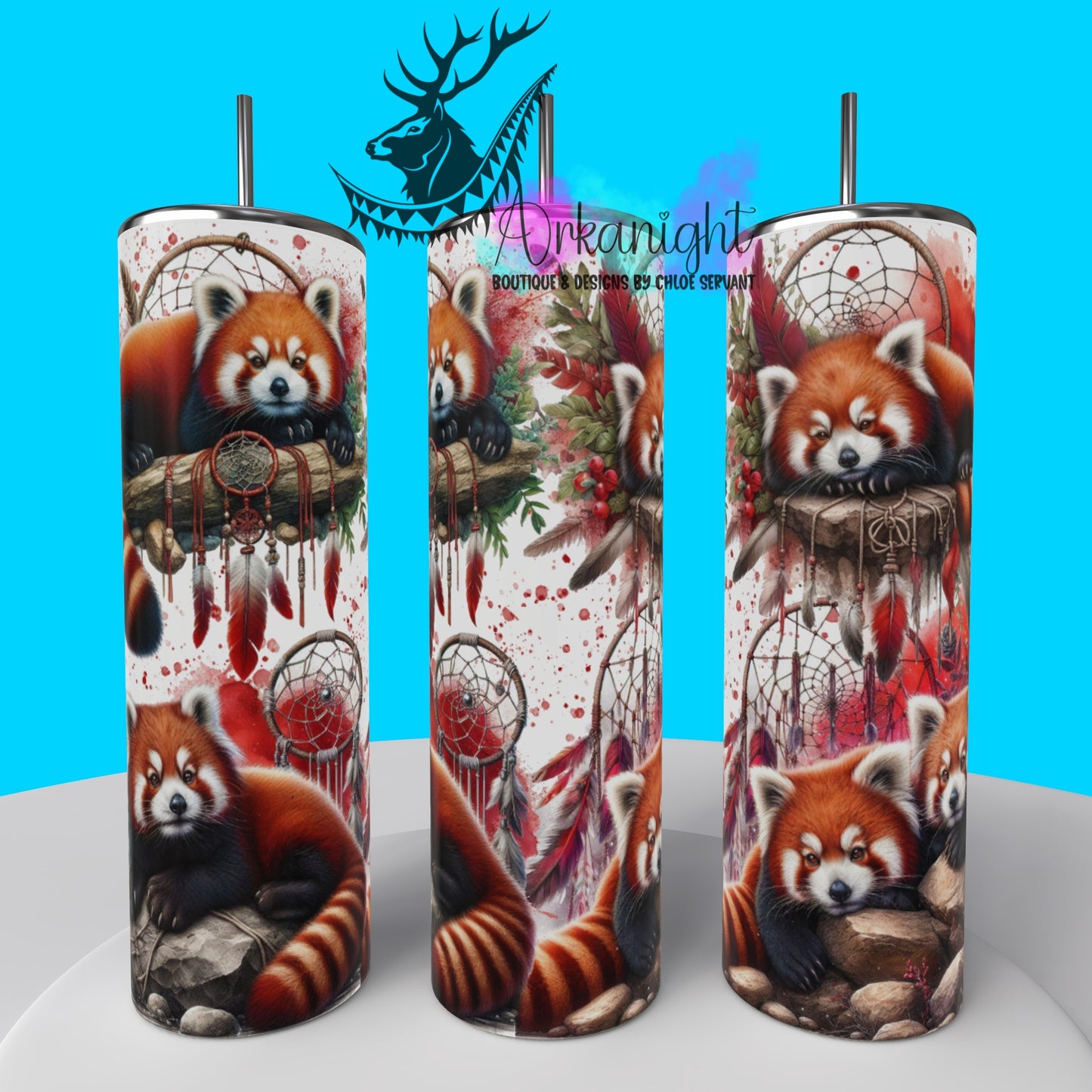 Gourde sur commande - Collection animals on rocks - Red Panda