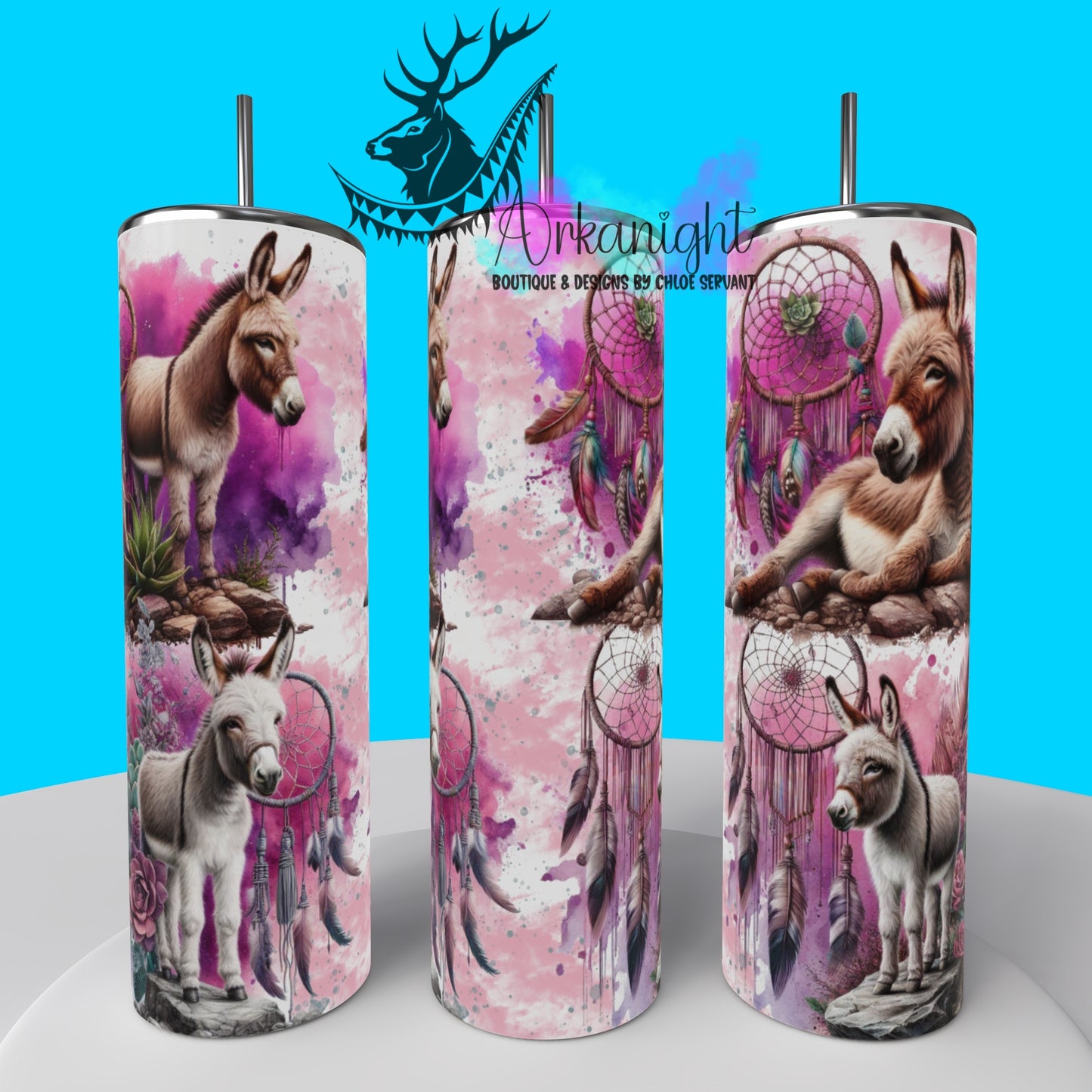 Gourde sur commande - Collection animals on rocks - Donkey