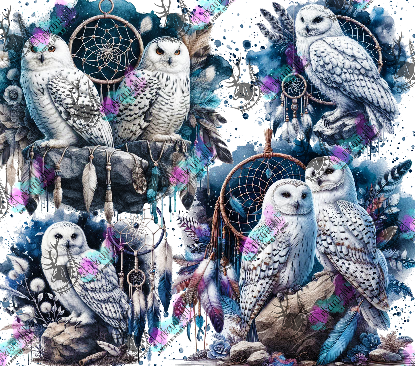 Numérique - Collection Animals on rocks - Harfang des neiges