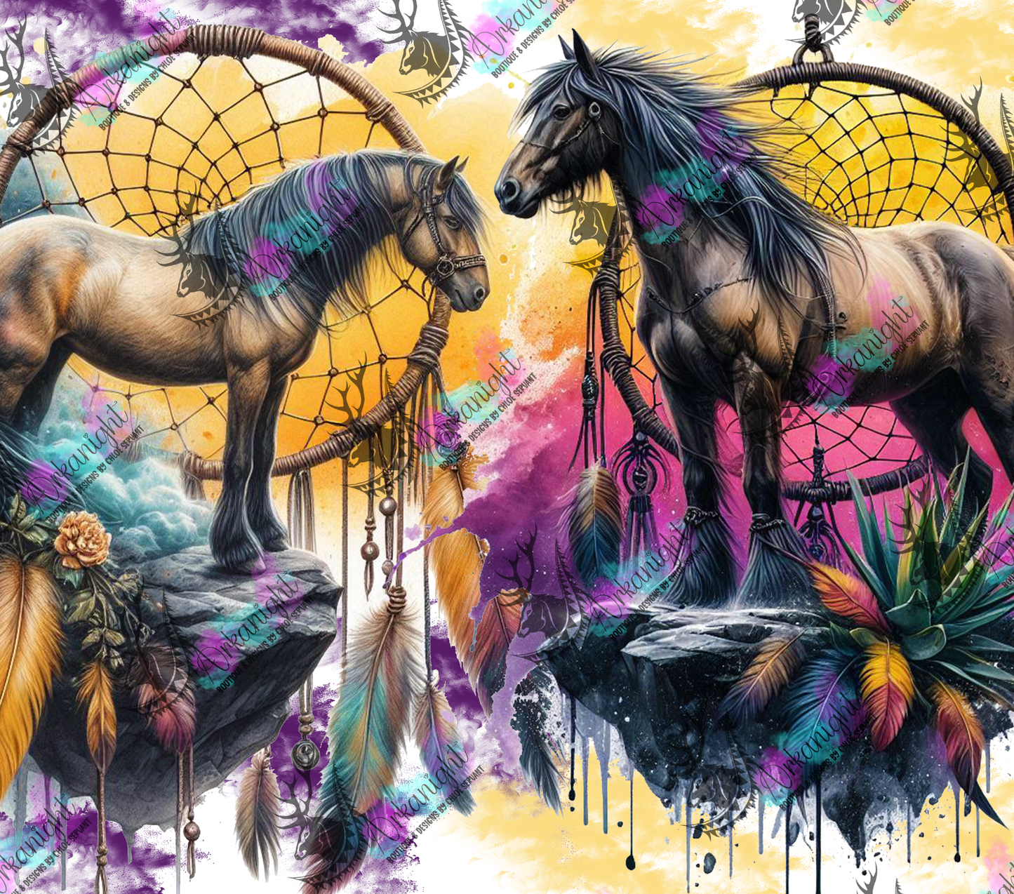 Numérique - Collection Animals on rocks - Horses