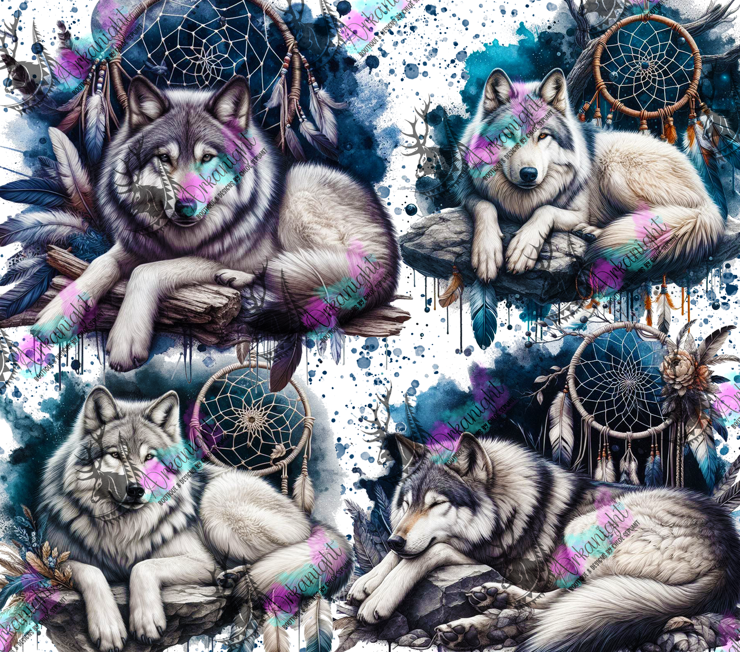 Numérique - Collection Animals on rocks - Grey Wolf