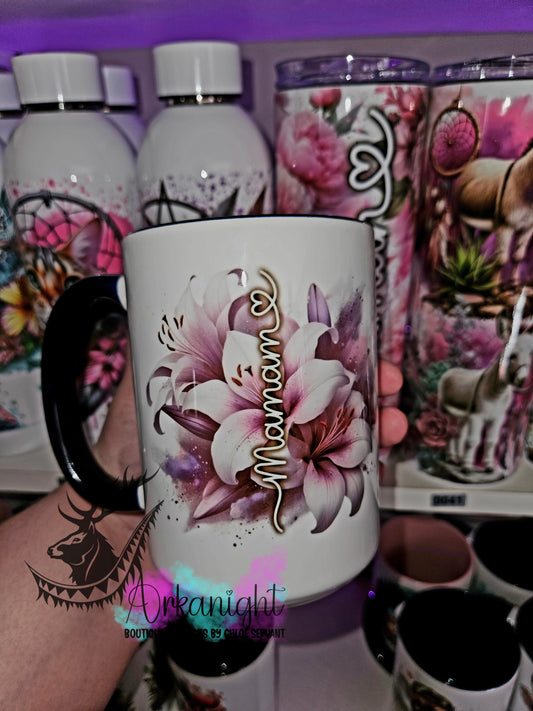 Tasse en céramique sur commande - Maman - Lys Mauve