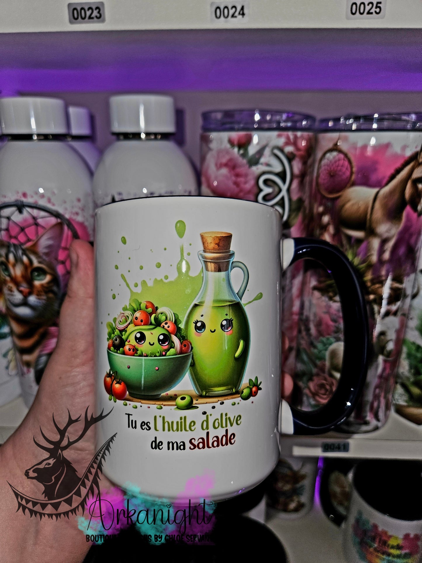 Tasse en céramique sur commande - Tu es l'huile d'Olive à ma salade