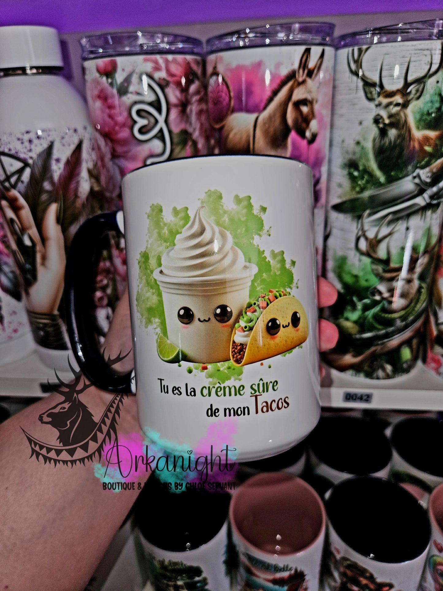 Tasse en céramique sur commande - Tu es la crème sûre de mon Tacos