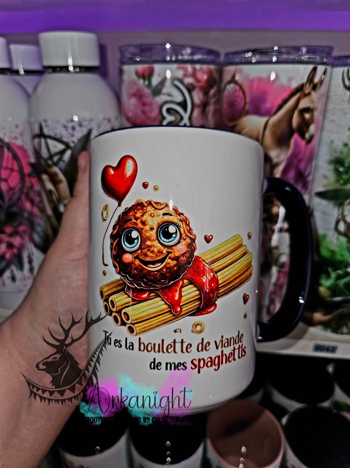 Tasse en céramique sur commande - Tu es la boulette de viande de mon spag