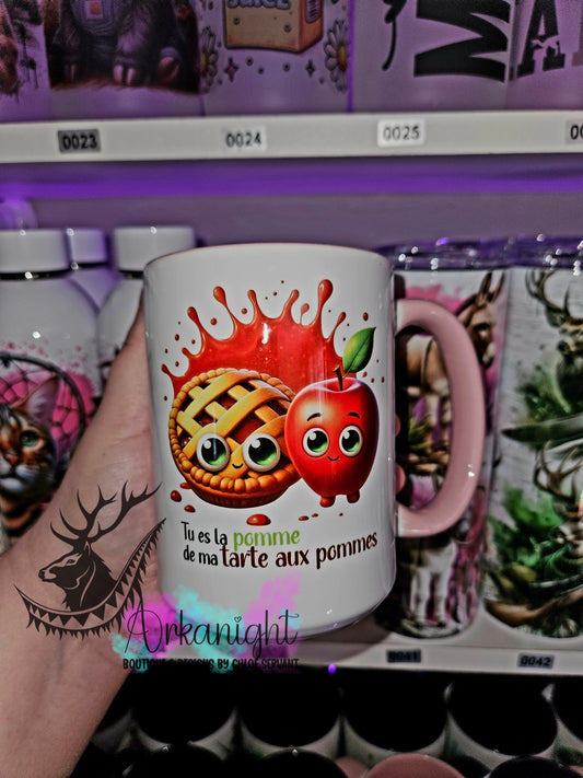 Tasse en céramique sur commande - Tu es la pomme de ma tarte aux pommes