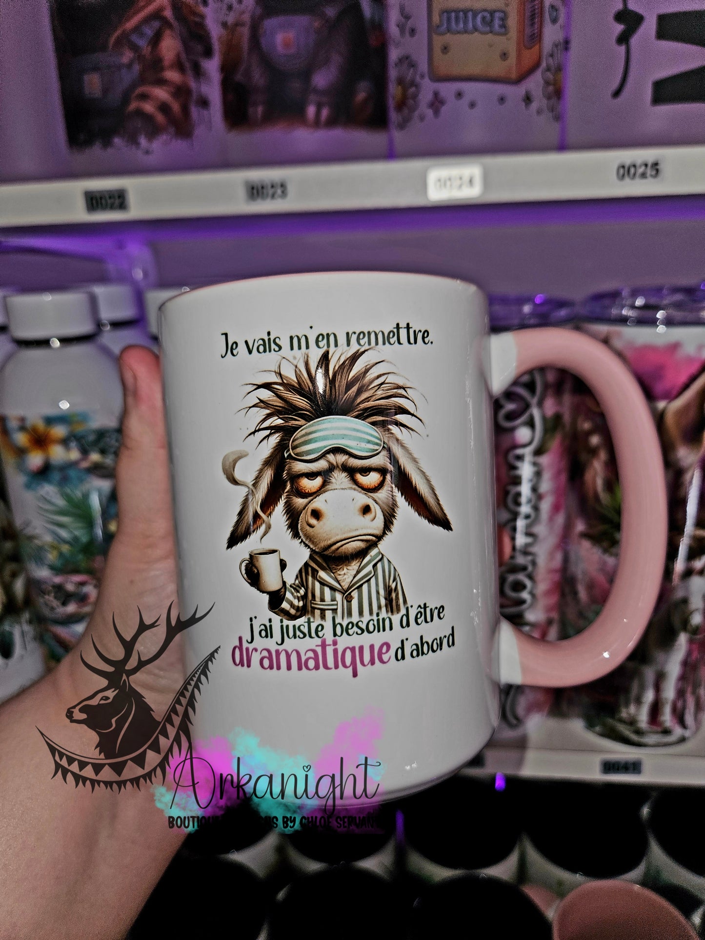 Tasse en céramique sur commande - Âne- Dramatique d'abords