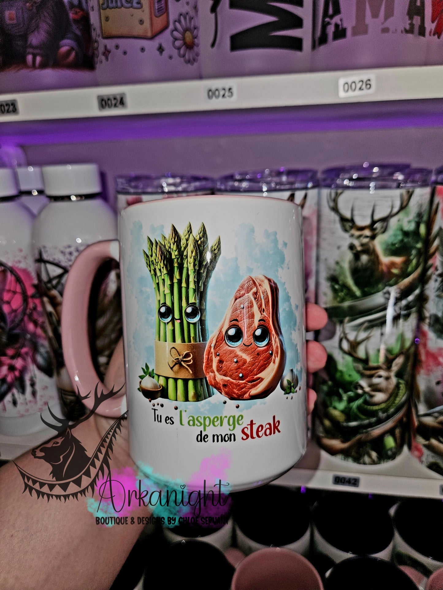 Tasse en céramique sur commande - Tu es l'asperge de mon steak