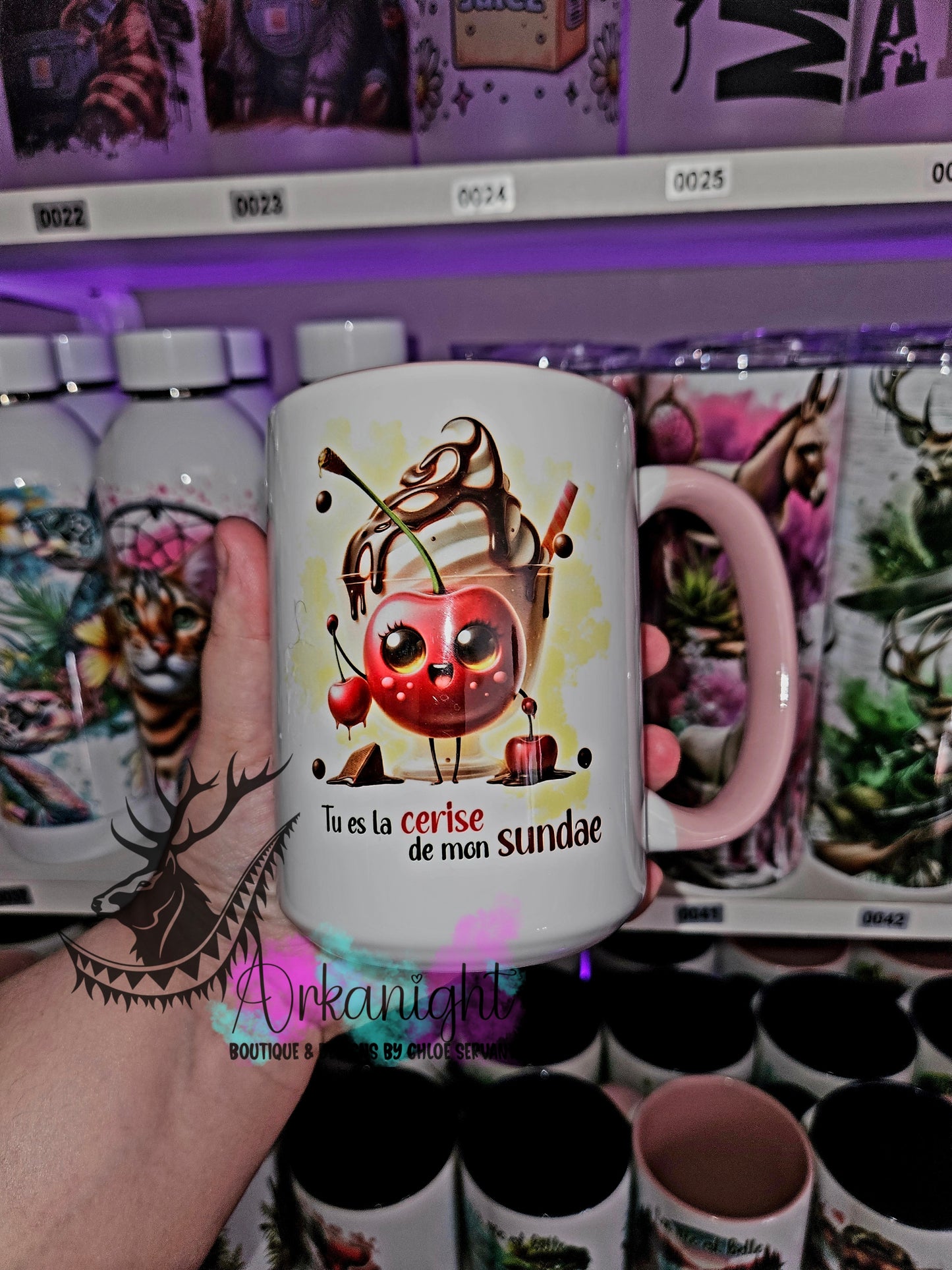 Tasse en céramique sur commande - Tu es la cerise de mon Sundae