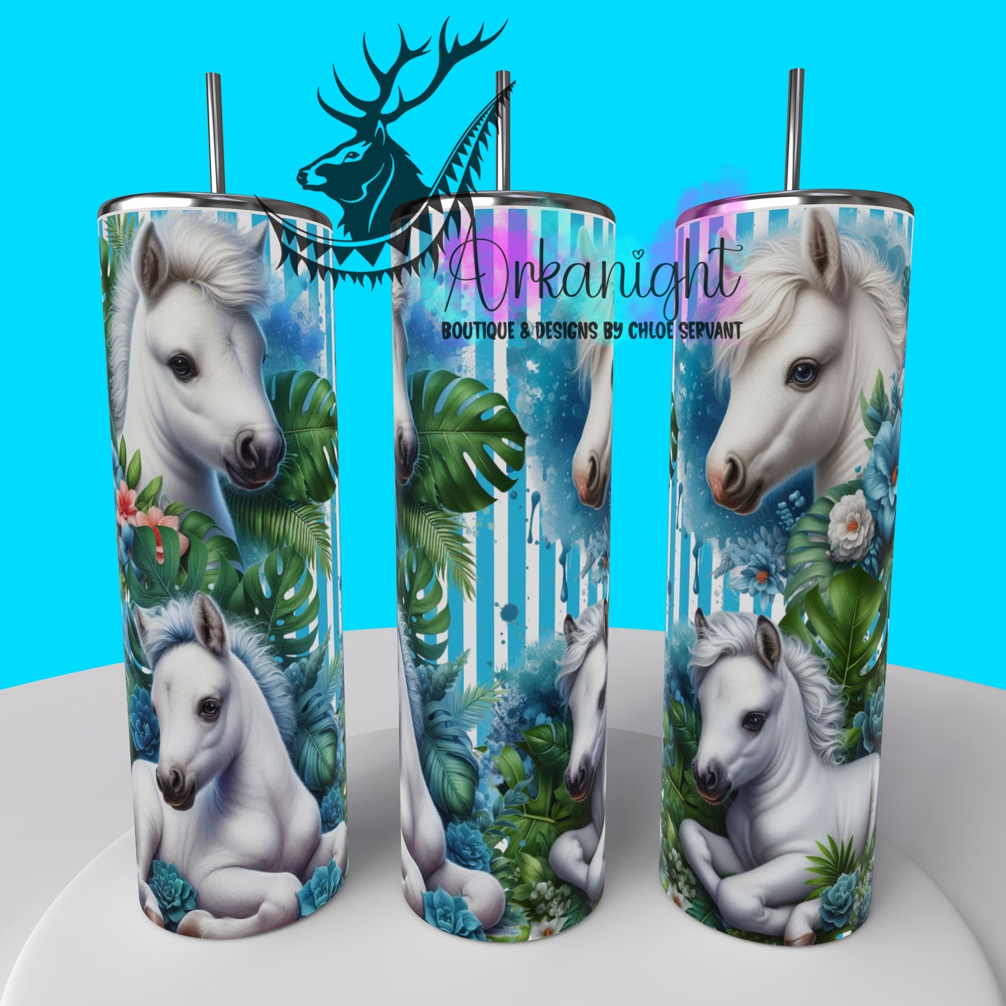 Numérique - Collection Monstera & Animals 2025 - White Baby Horse