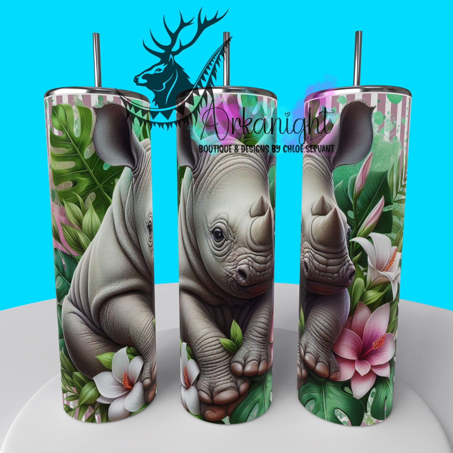 Gourde sur commande - Collection Monstera & Animals 2025 - Baby Rhino