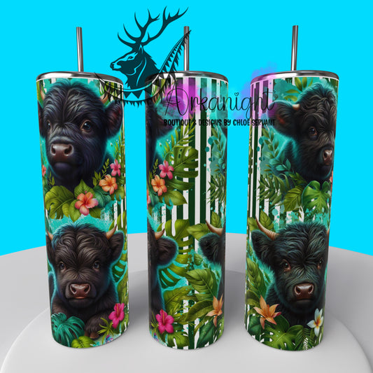 Numérique - Collection Monstera & Animals 2025 - Black Baby Highland Cow