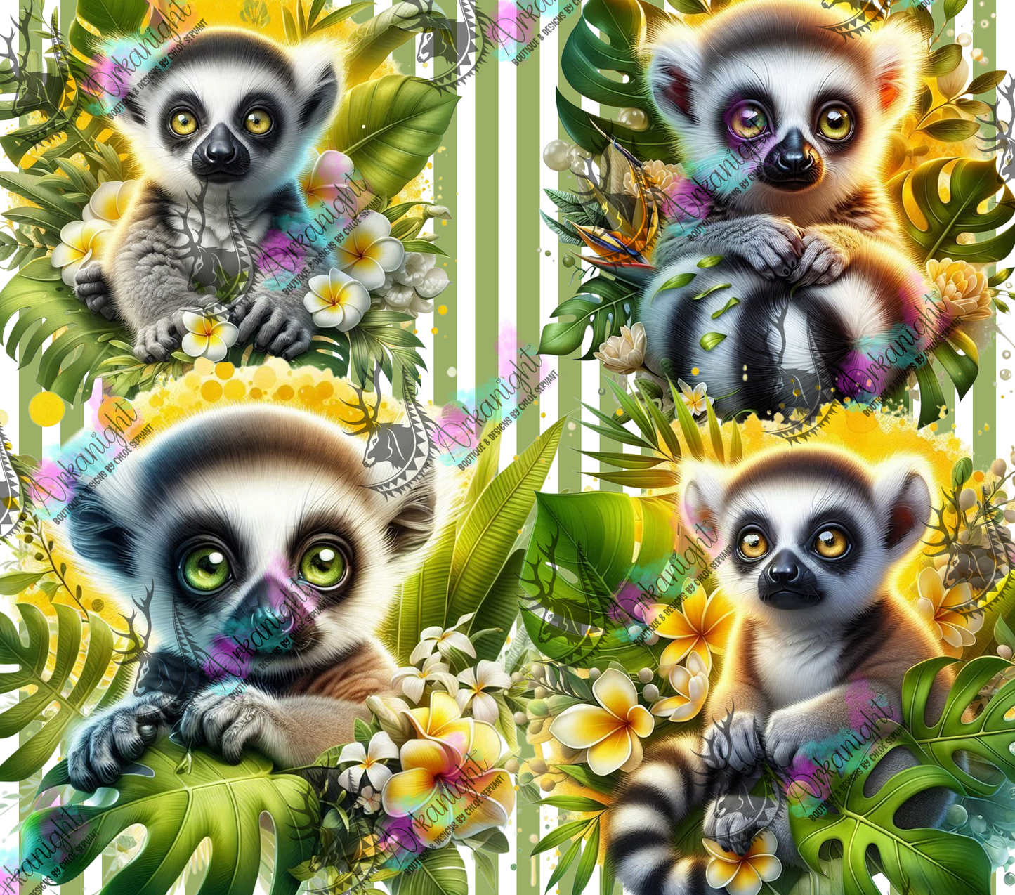 Numérique - Collection Monstera & Animals 2025 - Baby Lemur