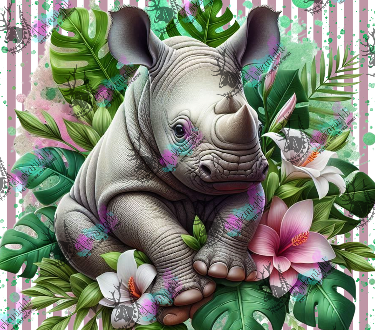 Numérique - Collection Monstera & Animals 2025 - Baby Rhino
