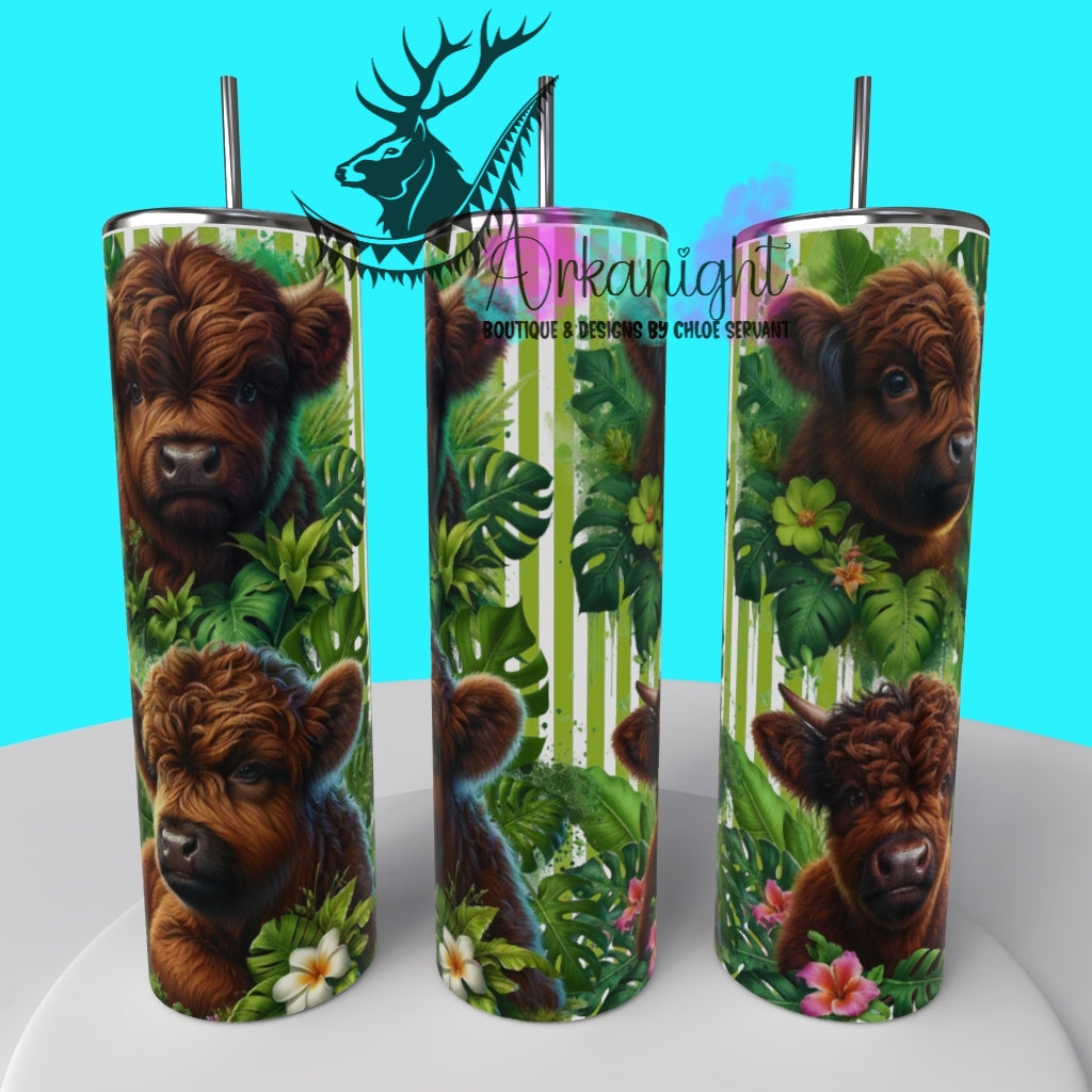 Numérique - Collection Monstera & Animals 2025 - Dark Brown Baby Highland Cow