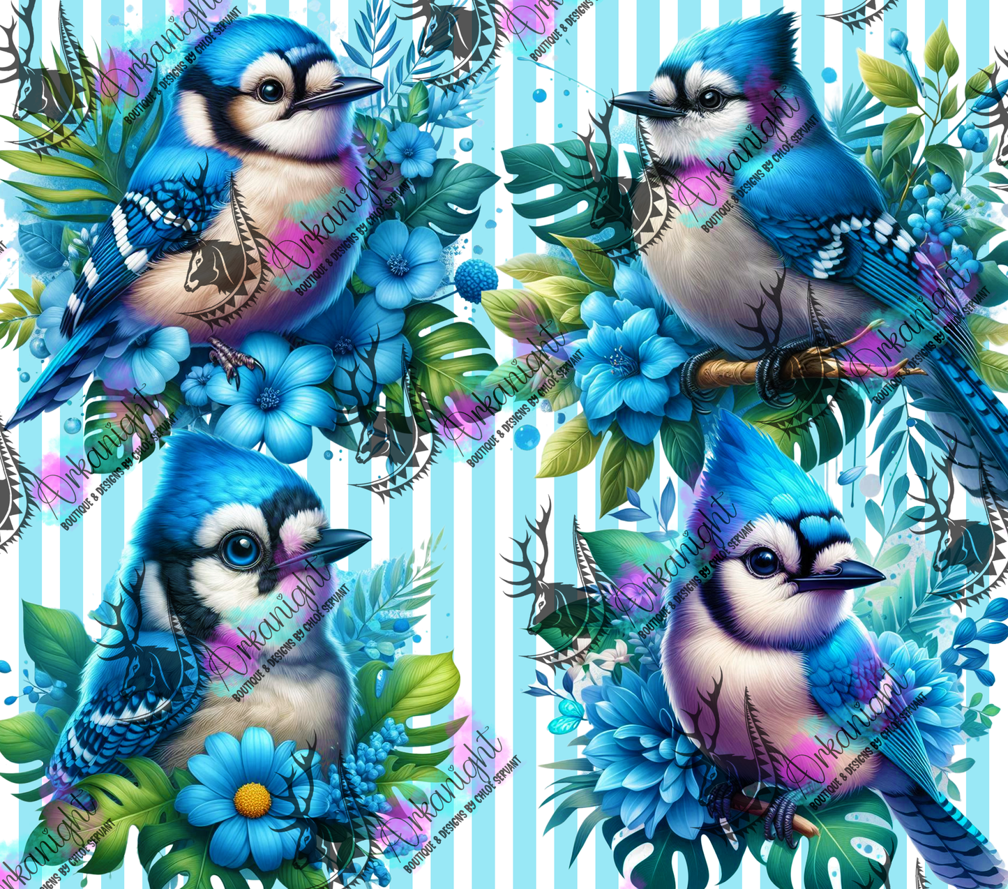 Numérique - Collection Monstera & Animals 2025 - Blue Jay Bird