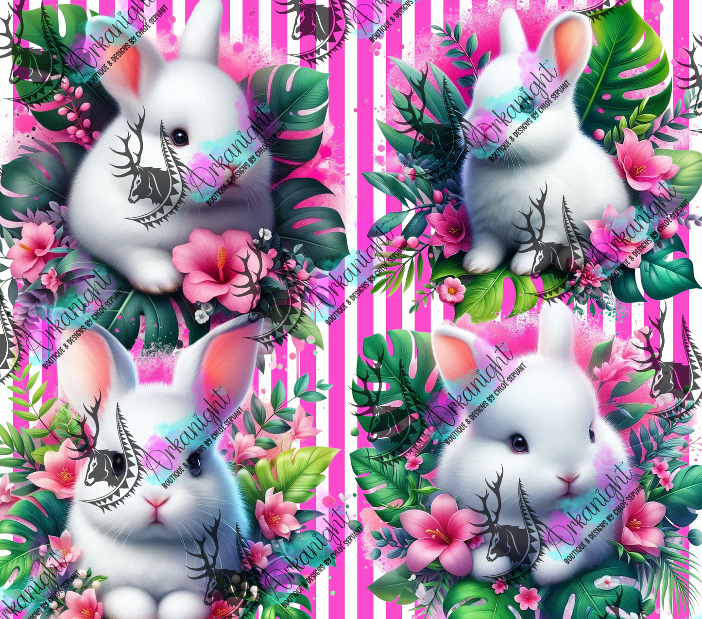 Numérique - Collection Monstera & Animals 2025 - White Baby Rabbit