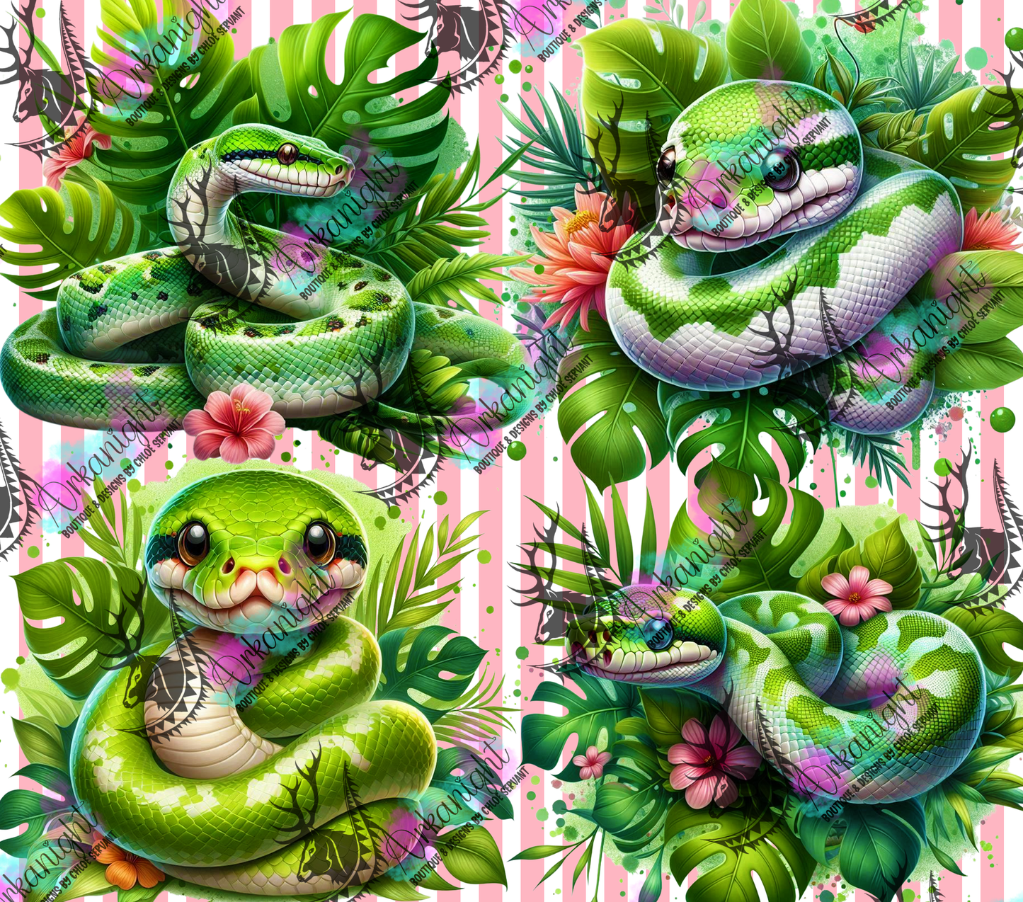 Numérique - Collection Monstera & Animals 2025 - Green Snake
