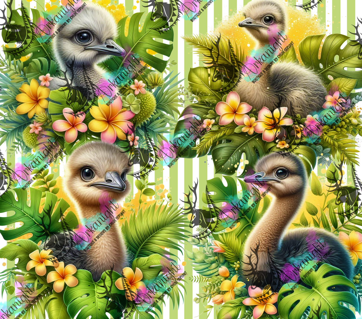 Numérique - Collection Monstera & Animals 2025 - Bébé autruche