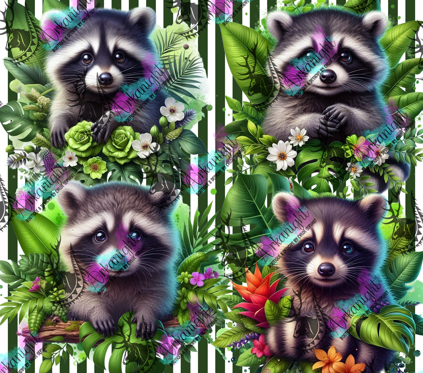 Numérique - Collection Monstera & Animals 2025 - Baby Racoon