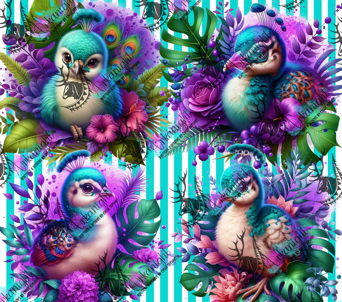 Numérique - Collection Monstera & Animals 2025 - Baby Peacock