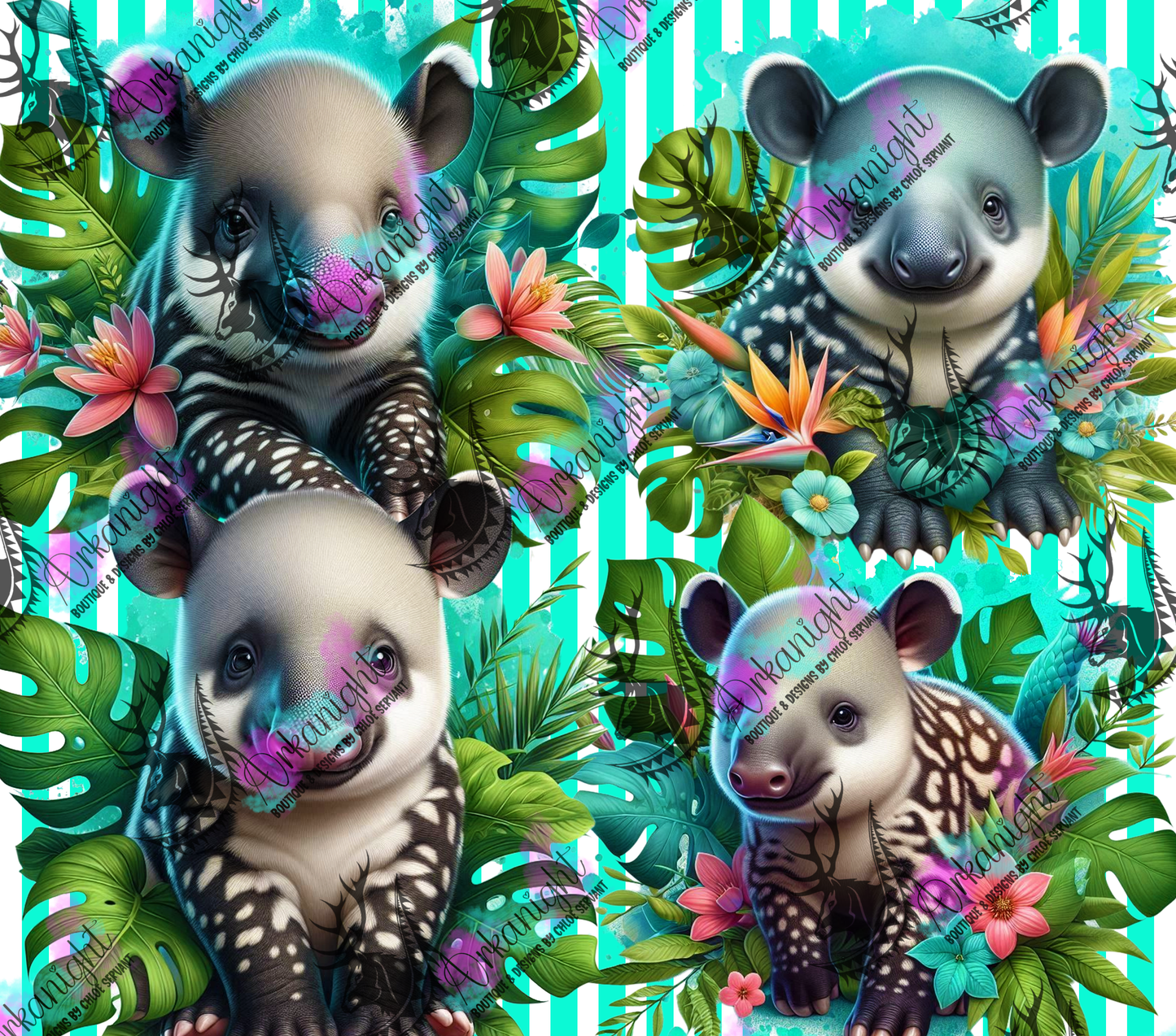 Numérique - Collection Monstera & Animals 2025 - Baby Tapir