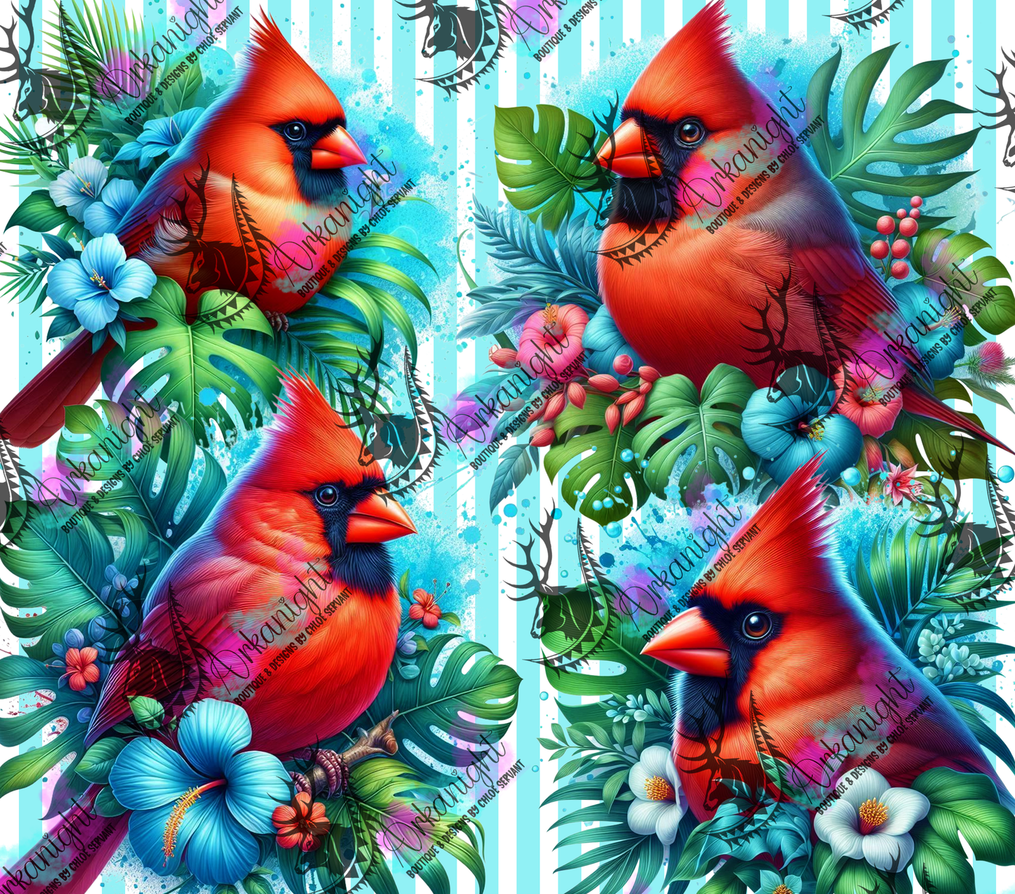 Numérique - Collection Monstera & Animals 2025 - Cardinal Bird