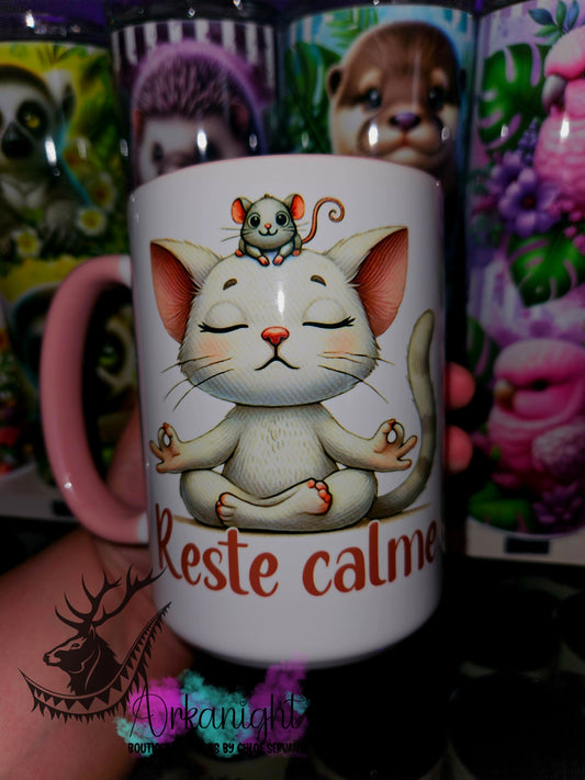 Tasse en céramique sur commande - Reste Calme