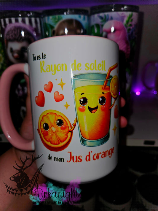 Tasse en céramique sur commande - Rayon de soleil de mon jus d'orange