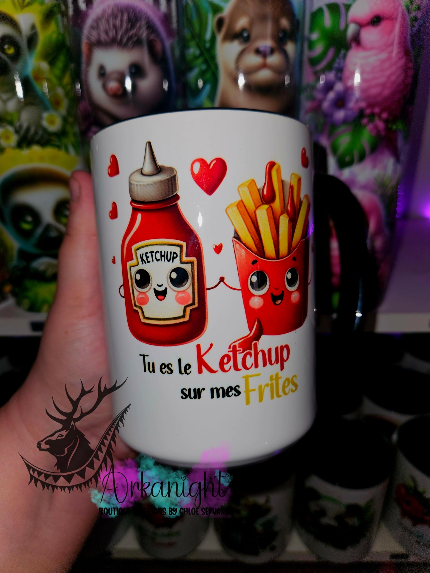 Tasse en céramique sur commande - Ketchup de mes frites