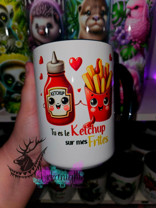 Tasse en céramique sur commande - Ketchup de mes frites