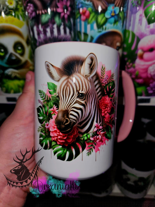 Tasse en céramique sur commande - Monstera & Animals - Bébé Zèbre