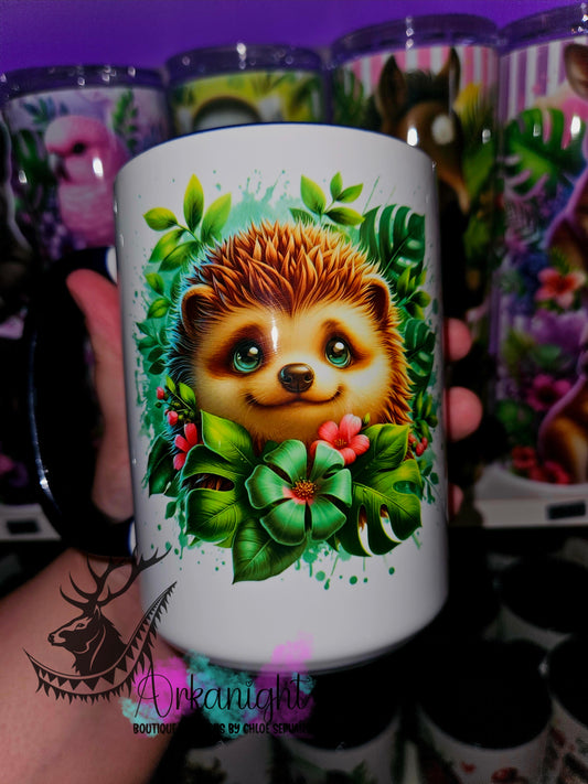 Tasse en céramique sur commande - Monstera & Animals - Bébé Hérisson