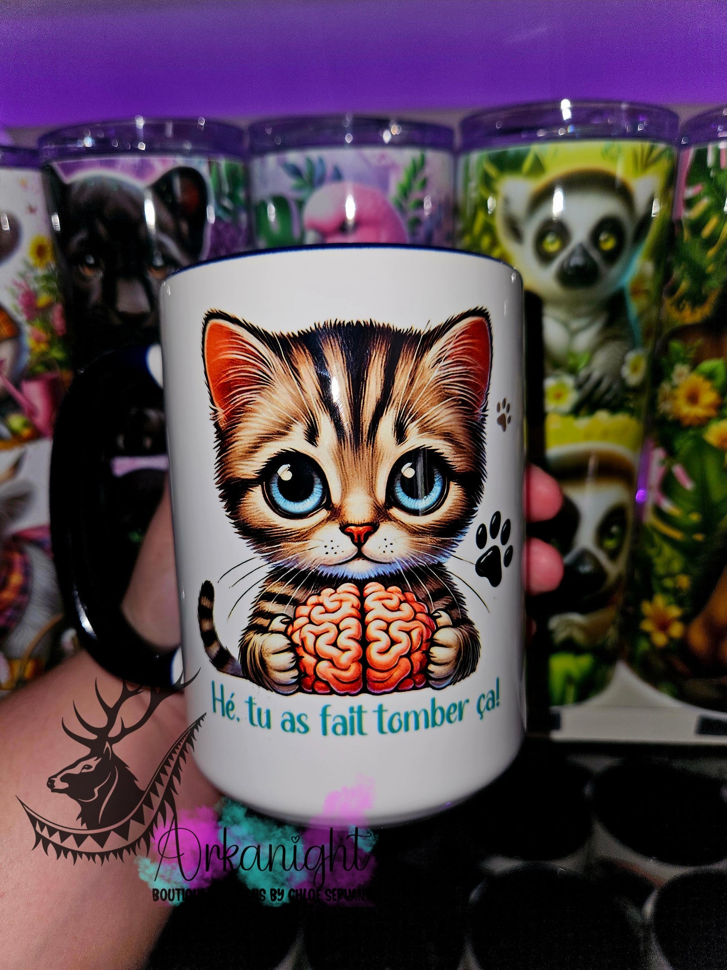 Tasse en céramique sur commande - Hé ! T'as fait tomber ton cerveau