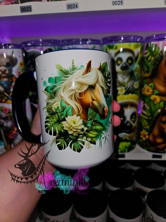 Tasse en céramique sur commande - Monstera & animals - Palomino