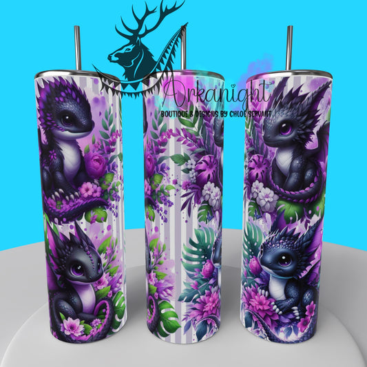 Gourde sur commande - Collection Monstera & Bébé Dragon 2025 - Noir & Mauve