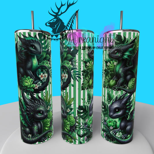 Gourde sur commande - Collection Monstera & Bébé Dragon 2025 - Noir & Vert Forêt
