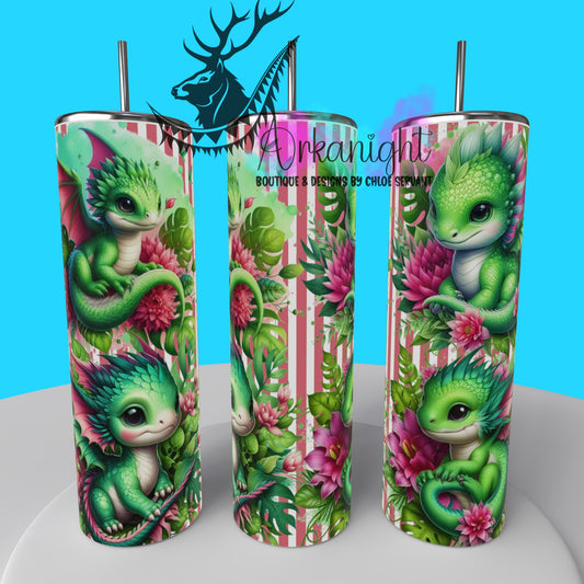 Gourde sur commande - Collection Monstera & Bébé Dragon 2025 - Vert & Rose