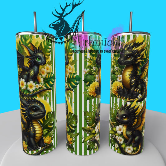 Gourde sur commande - Collection Monstera & Bébé Dragon 2025 - Noir & Jaune
