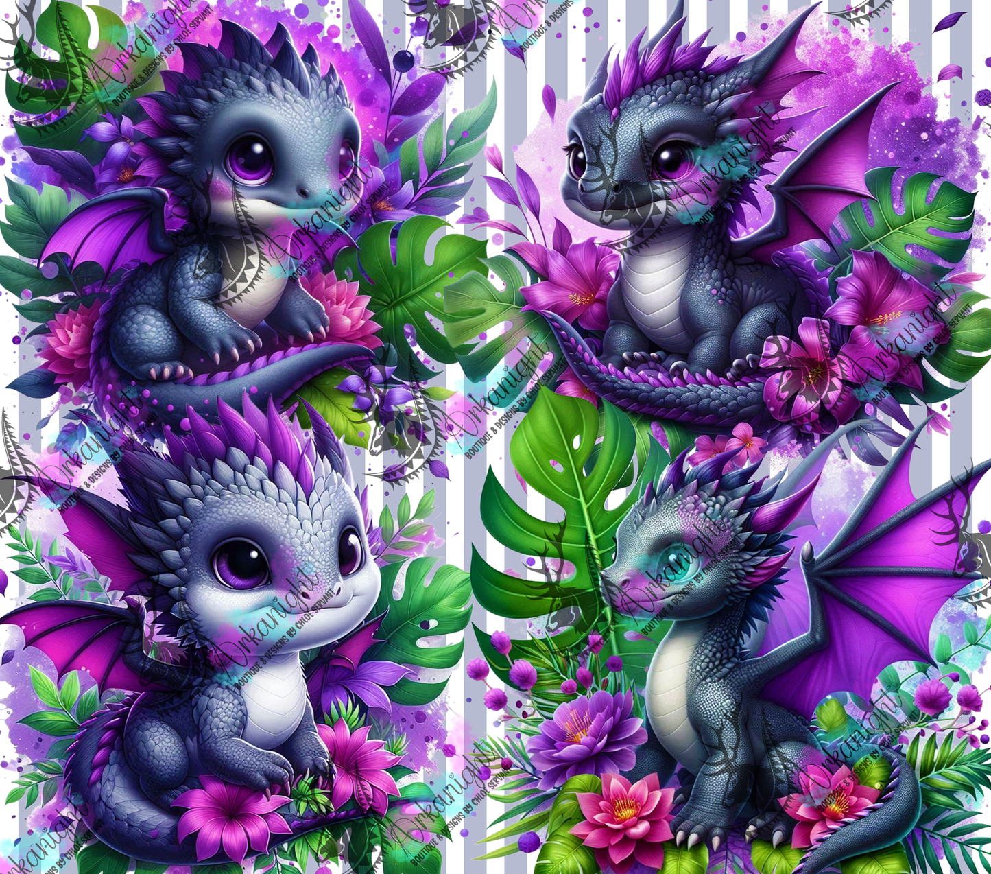 Numérique - Collection Monstera & Bébé Dragon 2025 - Gris & Mauve